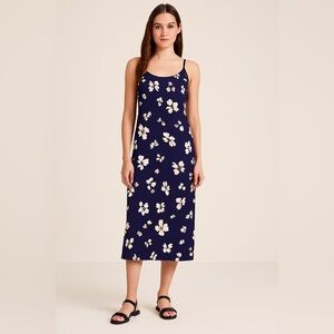 Theory silk maxi halter dress navy, white and black size 10